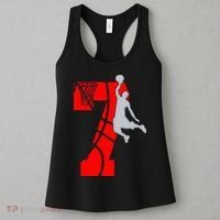 7th Birthday Basketball Big Number 7 Year Old Women's Tank Top thumb 3