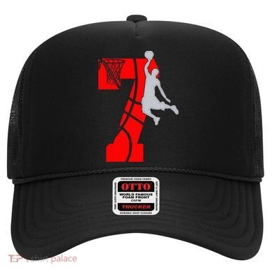 7th Birthday Basketball Big Number 7 Year Old Hat