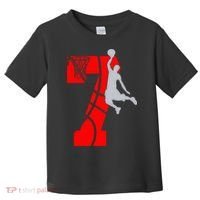 7th Birthday Basketball Big Number 7 Year Old Toddler T-Shirt thumb 0