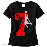 7th Birthday Basketball Big Number 7 Year Old Women's T-Shirt thumb 0