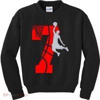 7th Birthday Basketball Big Number 7 Year Old Kids Sweatshirt thumb 0