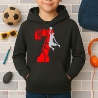 7th Birthday Basketball Big Number 7 Year Old Kids Hoodie thumb 2