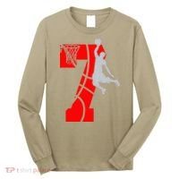 7th Birthday Basketball Big Number 7 Year Old Long Sleeve Shirt thumb 0