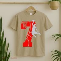 7th Birthday Basketball Big Number 7 Year Old T-Shirt thumb 2