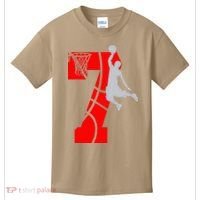 7th Birthday Basketball Big Number 7 Year Old Kids T-Shirt thumb 0