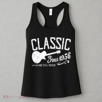 70th Birthday Classic Guitar Since 1956 And Still Rockin Women's Tank Top thumb 3