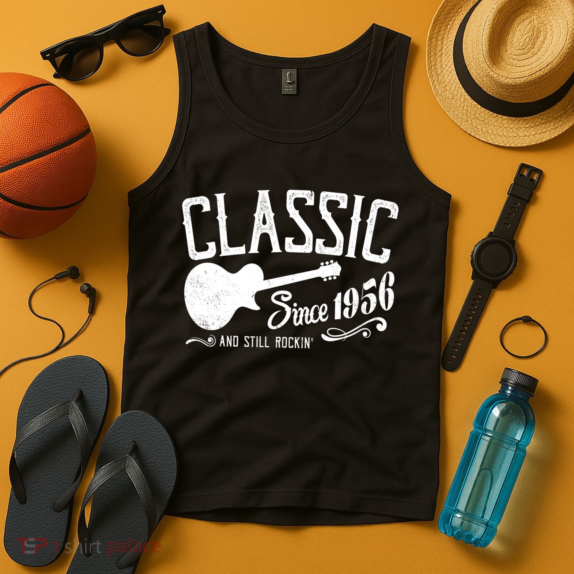 70th Birthday Classic Guitar Since 1956 And Still Rockin Tank Top