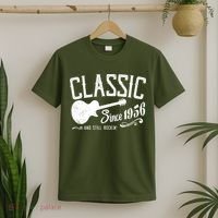 70th Birthday Classic Guitar Since 1956 And Still Rockin T-Shirt thumb 2