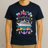 70th Birthday Cruise 70 Years Old Birthday Cruising Crew T-Shirt thumb 3