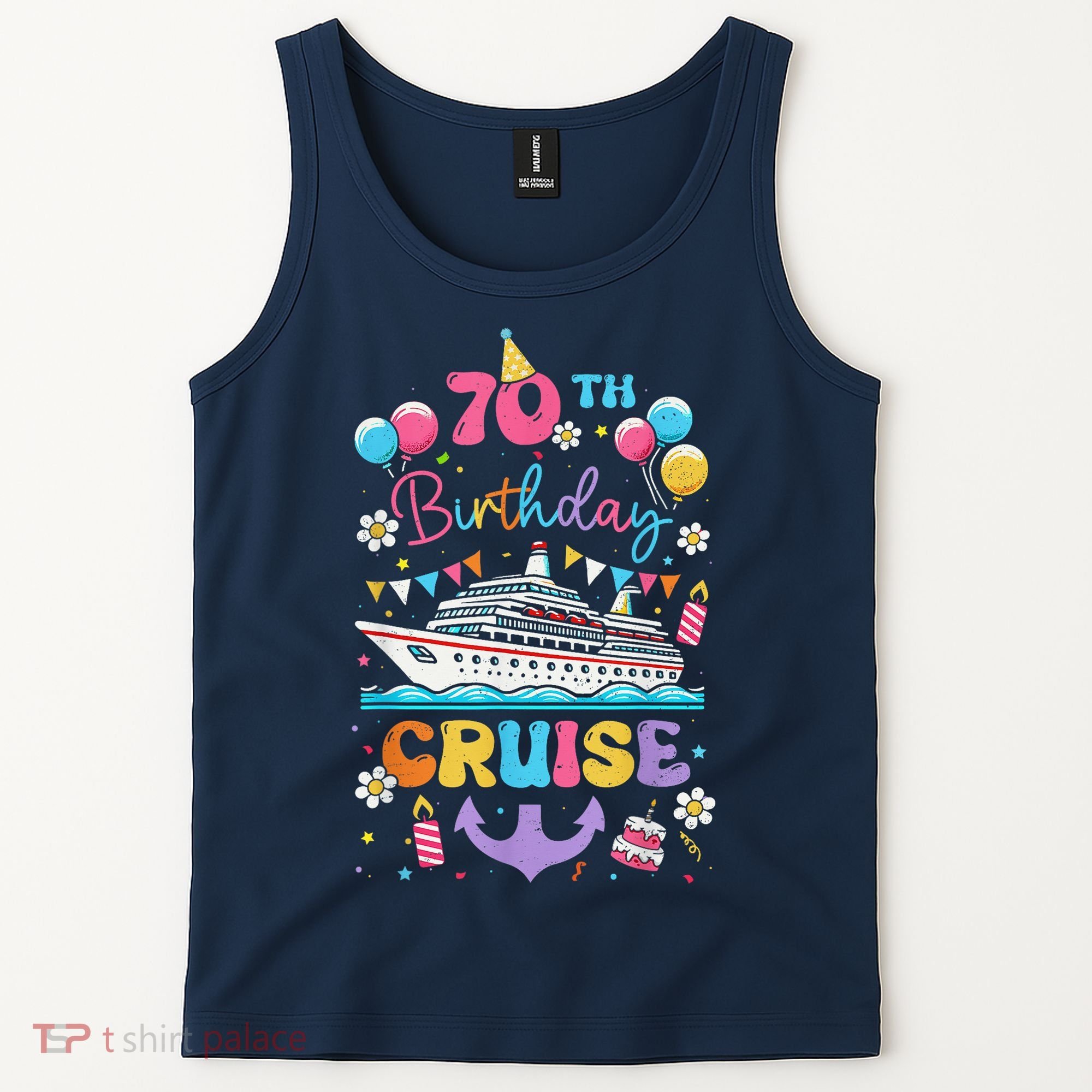 70th Birthday Cruise 70 Years Old Birthday Cruising Crew Tank Top