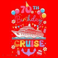 70th Birthday Cruise 70 Years Old Birthday Cruising Crew Santa Hat thumb 1