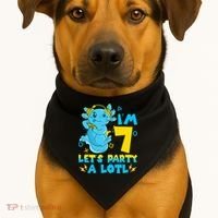 7th Birthday Cute Axolotl 7 Year Old Video Gamer USA-Made Doggie Bandana thumb 1