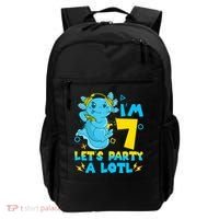 7th Birthday Cute Axolotl 7 Year Old Video Gamer Backpack thumb 0