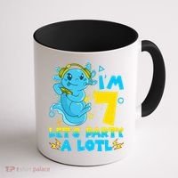 7th Birthday Cute Axolotl 7 Year Old Video Gamer Coffee Mug thumb 1