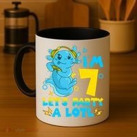 7th Birthday Cute Axolotl 7 Year Old Video Gamer Coffee Mug thumb 4