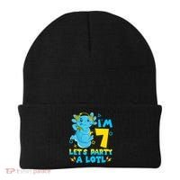7th Birthday Cute Axolotl 7 Year Old Video Gamer Beanie thumb 0
