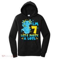 7th Birthday Cute Axolotl 7 Year Old Video Gamer Women's Hoodie thumb 0