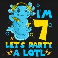 7th Birthday Cute Axolotl 7 Year Old Video Gamer Women's Hoodie thumb 2