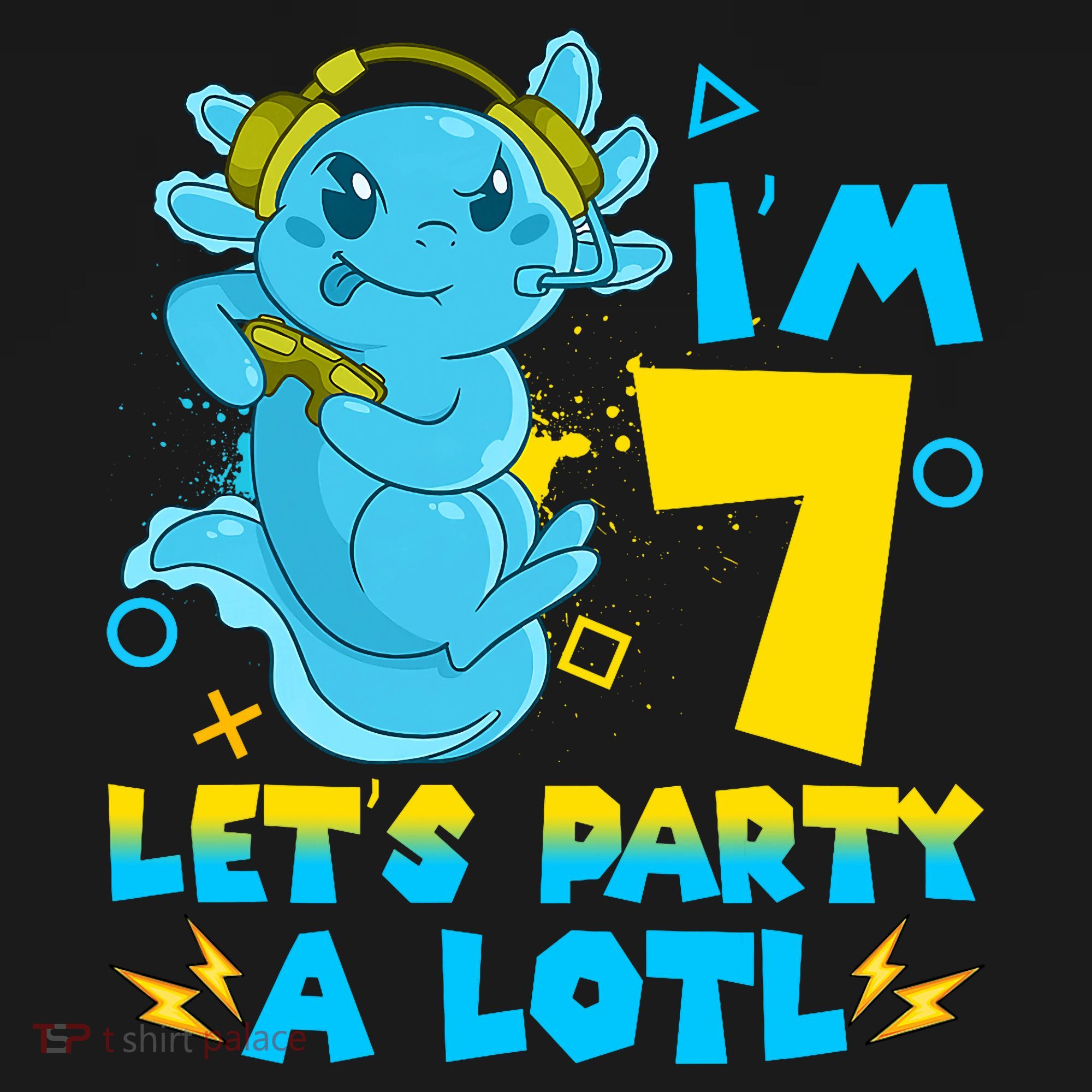 7th Birthday Cute Axolotl 7 Year Old Video Gamer Women's Hoodie