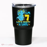 7th Birthday Cute Axolotl 7 Year Old Video Gamer Tumbler thumb 0