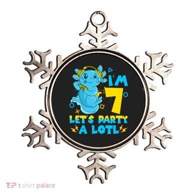 7th Birthday Cute Axolotl 7 Year Old Video Gamer Ornament