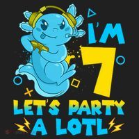 7th Birthday Cute Axolotl 7 Year Old Video Gamer Golf Towel thumb 3