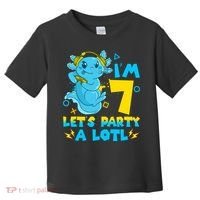 7th Birthday Cute Axolotl 7 Year Old Video Gamer Toddler T-Shirt thumb 0