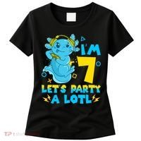 7th Birthday Cute Axolotl 7 Year Old Video Gamer Women's T-Shirt thumb 0