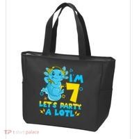 7th Birthday Cute Axolotl 7 Year Old Video Gamer Tote Bag thumb 3