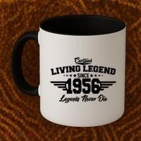 70th Birthday Certified Living Legend Since 1956 Legends Never Die Coffee Mug thumb 2