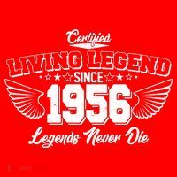 70th Birthday Certified Living Legend Since 1956 Legends Never Die Vintage Wings T-Shirt thumb 7