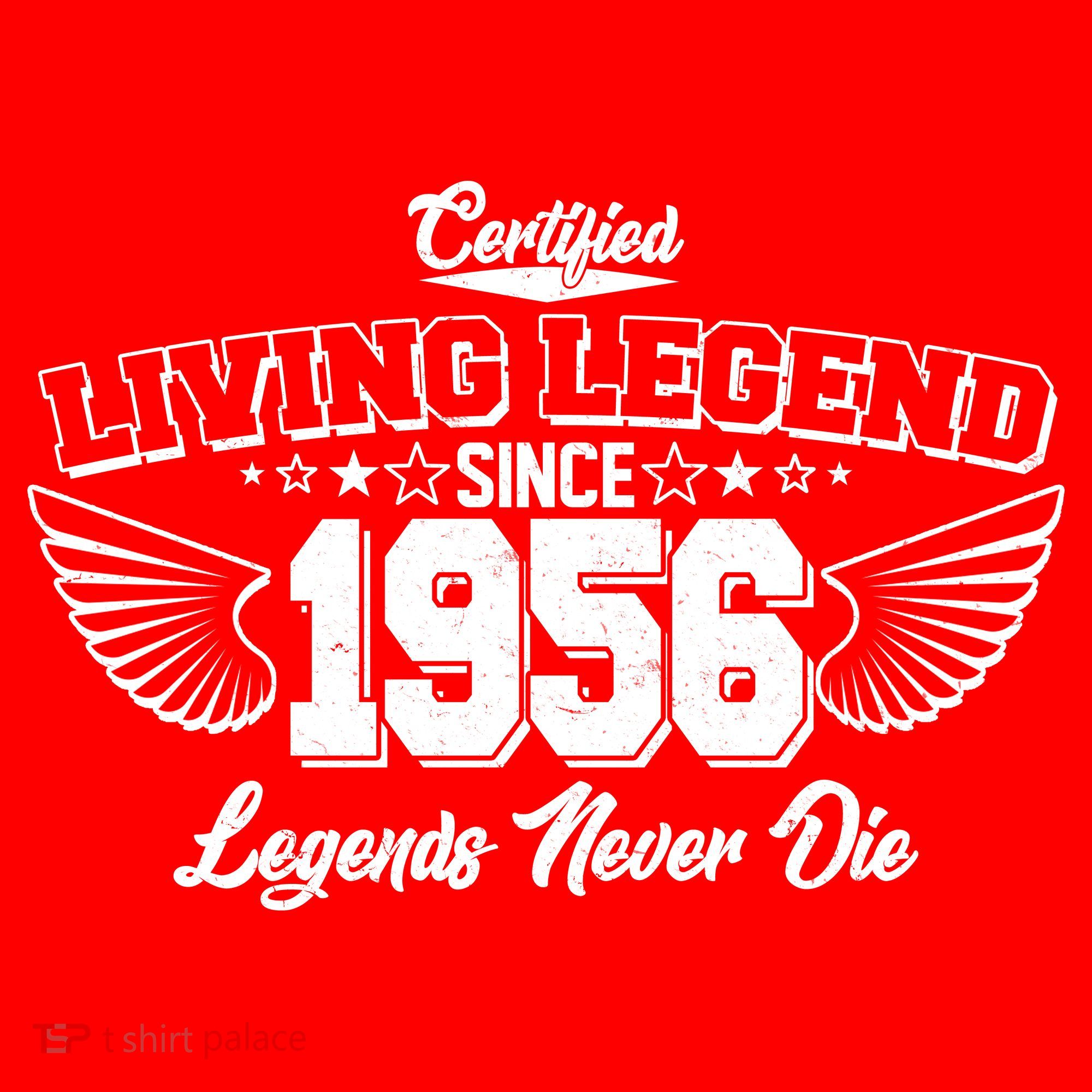 70th Birthday Certified Living Legend Since 1956 Legends Never Die Vintage Wings T-Shirt