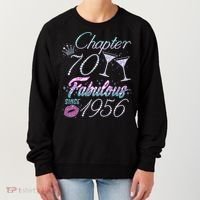 70th Birthday Chapter 70 Fabulous Since 1956 Rhinestones Diamonds Women's Sweatshirt thumb 0
