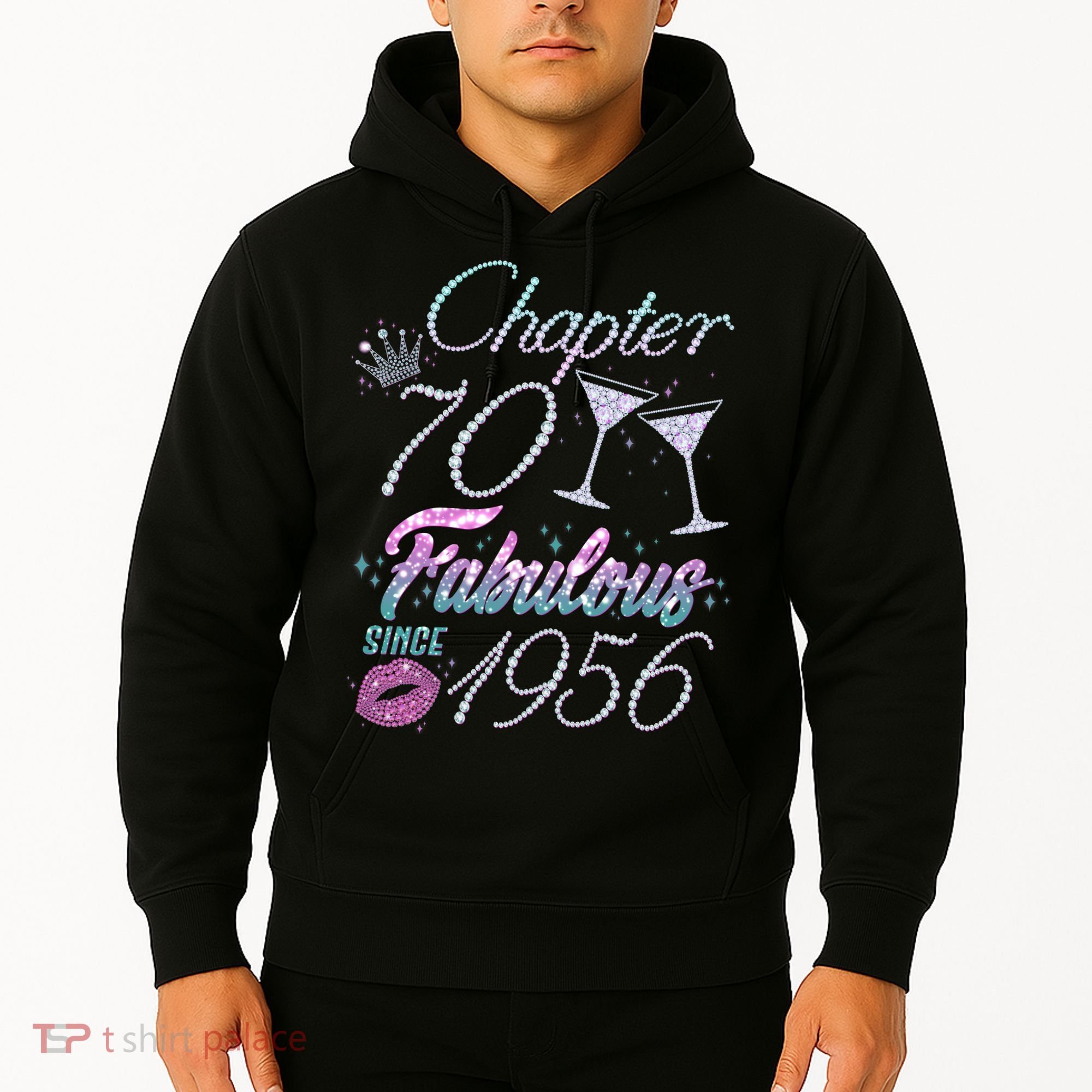 70th Birthday Chapter 70 Fabulous Since 1956 Rhinestones Diamonds Hoodie