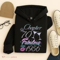 70th Birthday Chapter 70 Fabulous Since 1956 Rhinestones Diamonds Hoodie thumb 4