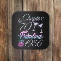 70th Birthday Chapter 70 Fabulous Since 1956 Rhinestones Diamonds Coaster thumb 0