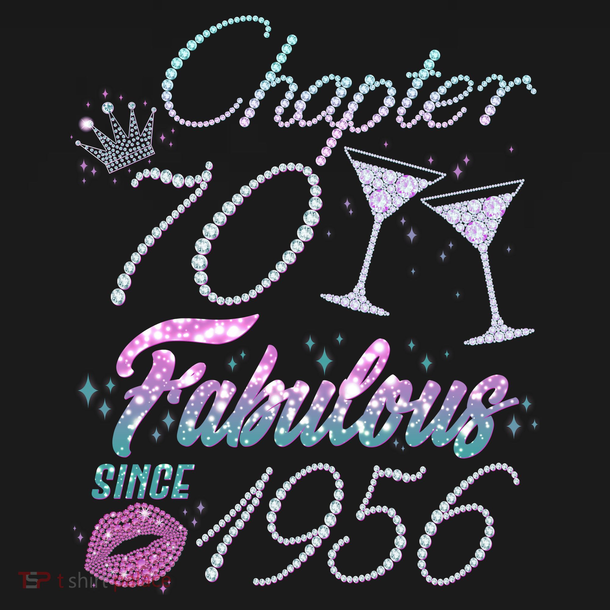 70th Birthday Chapter 70 Fabulous Since 1956 Rhinestones Diamonds Women's Hoodie