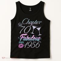 70th Birthday Chapter 70 Fabulous Since 1956 Rhinestones Diamonds Tank Top thumb 2
