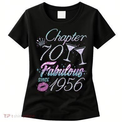 70th Birthday Chapter 70 Fabulous Since 1956 Rhinestones Diamonds Women's T-Shirt