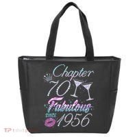 70th Birthday Chapter 70 Fabulous Since 1956 Rhinestones Diamonds Tote Bag thumb 0