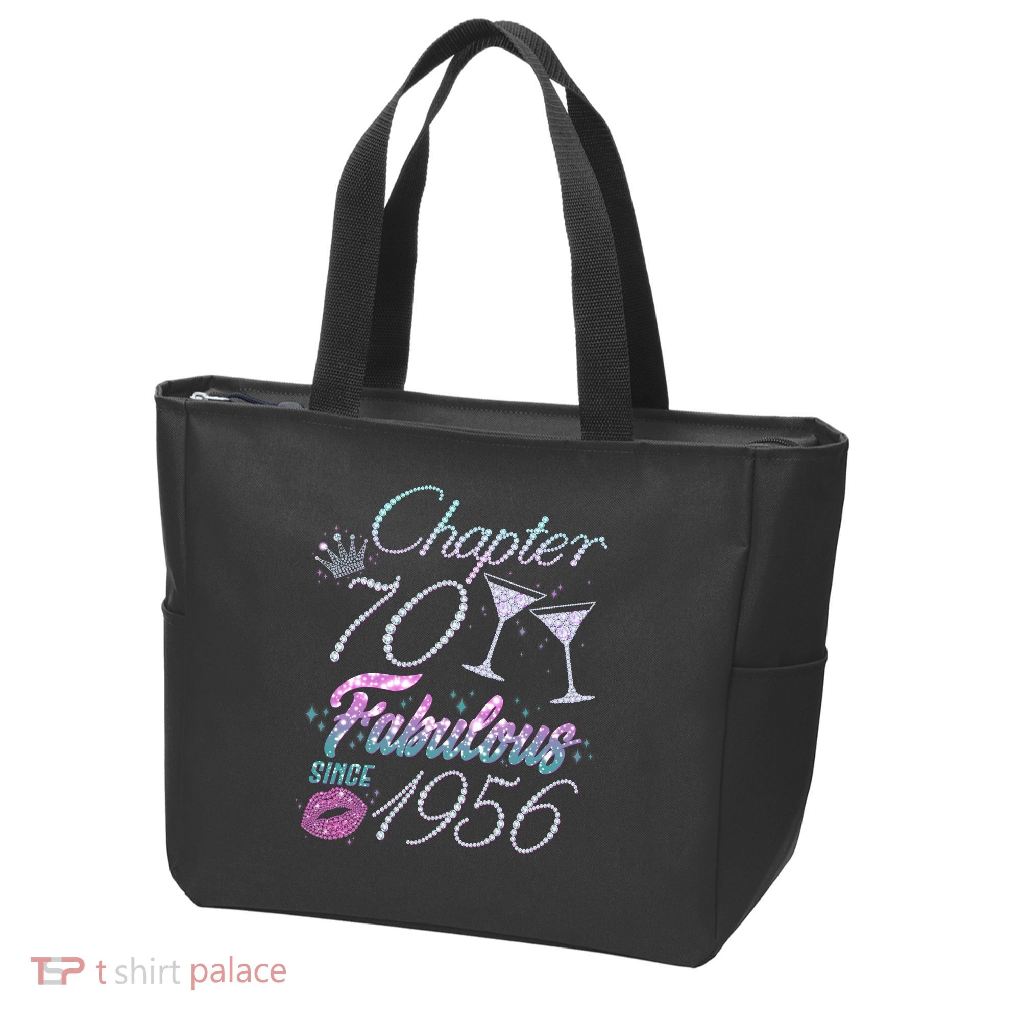 70th Birthday Chapter 70 Fabulous Since 1956 Rhinestones Diamonds Tote Bag