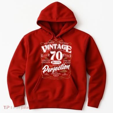 70th Birthday Est 1956 All Bark No Bite Vintage Birthday  Hoodie