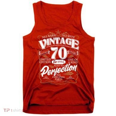 70th Birthday Est 1956 All Bark No Bite Vintage Birthday  Tank Top