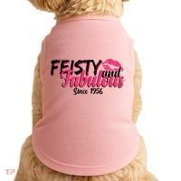 70th Birthday Feisty And Fabulous Since 1956  Doggie Tank thumb 0