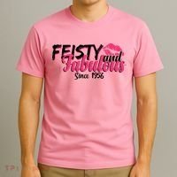 70th Birthday Feisty And Fabulous Since 1956  T-Shirt thumb 3