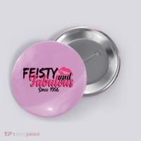 70th Birthday Feisty And Fabulous Since 1956  Button thumb 0