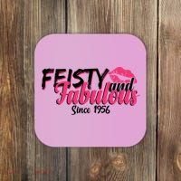70th Birthday Feisty And Fabulous Since 1956  Coaster thumb 0