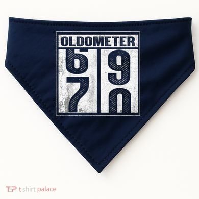 70th Birthday Funny Gift Oldometer 6970 USA-Made Doggie Bandana