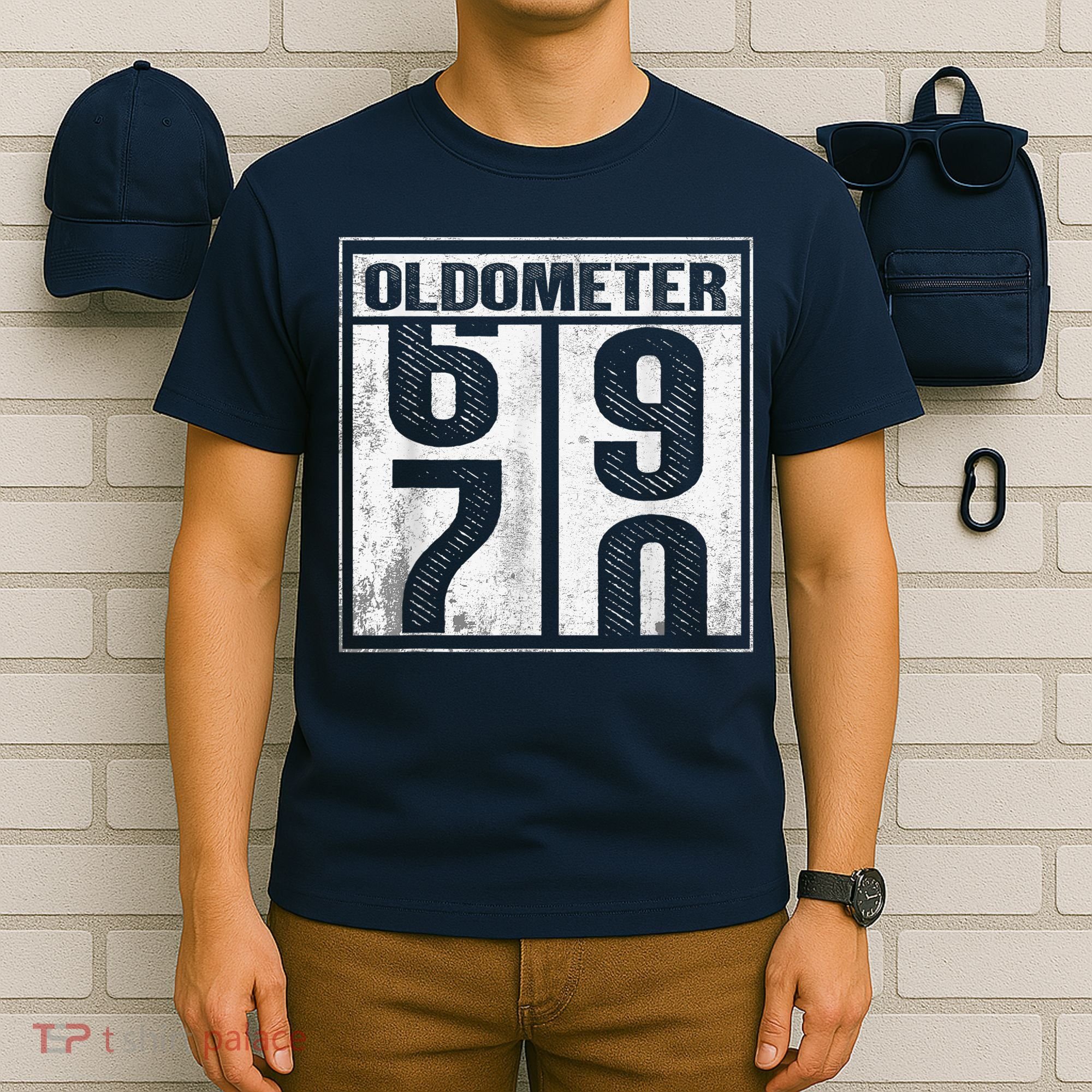 70th Birthday Funny Gift Oldometer 6970 T-Shirt