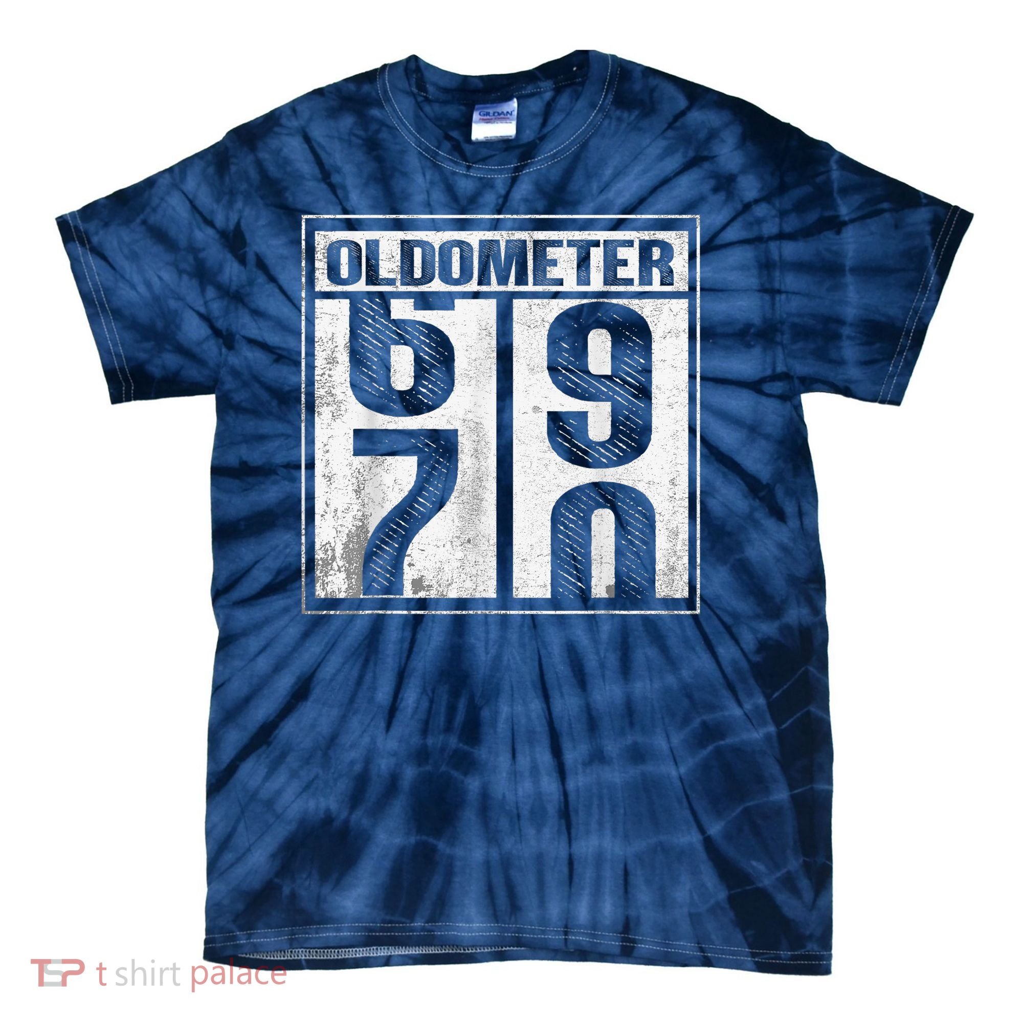 70th Birthday Funny Gift Oldometer 6970 Tie-Dye T-Shirt